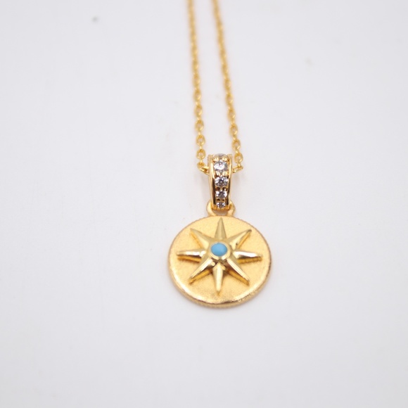 Kate Spade New York Women's Gold - Tone Necklace Gemstone Medallion Pendant
